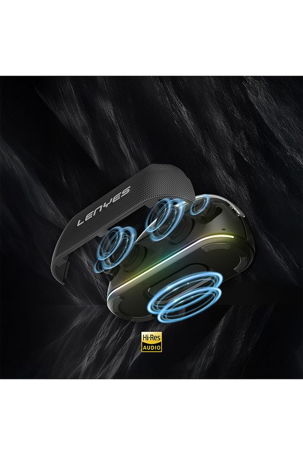 S869 RGB Işıklı Çift Mikrofonlu Taşınabilir Bluetooth Hoparlör v5.3 Siyah - 4