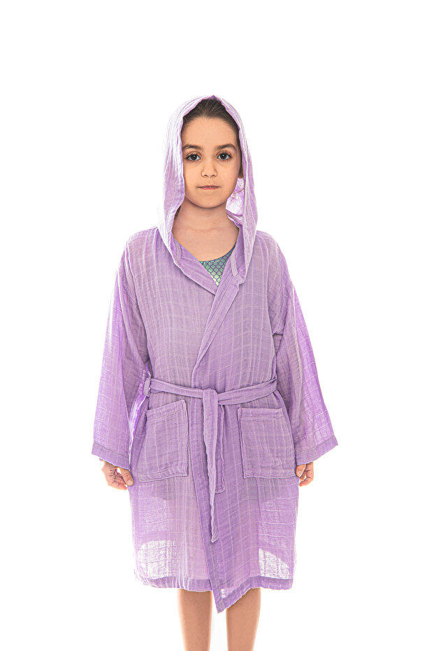 رداء حمام للأطفال من الموسلين - 1