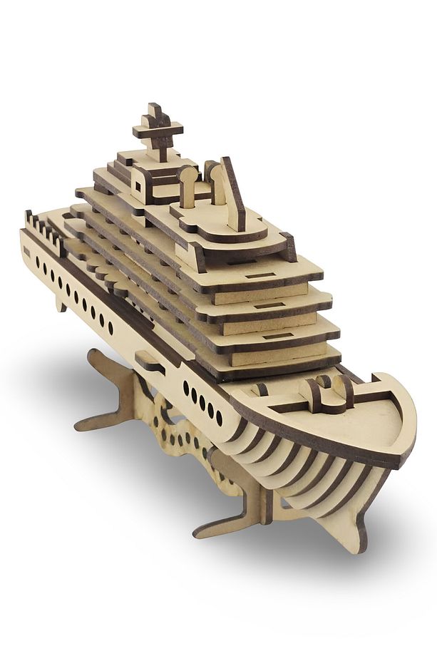 Ahşap Yolcu Gemisi Maketi - 71 Parça 3D Puzzle - Dekoratif Ahşap Gemi Maketi - 3