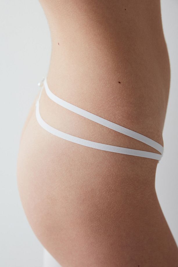 Lacy Dantel Dantel Beyaz String Külot - 2