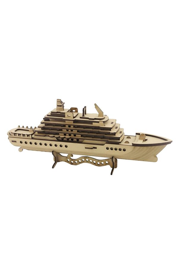 Ahşap Yolcu Gemisi Maketi - 71 Parça 3D Puzzle - Dekoratif Ahşap Gemi Maketi - 2