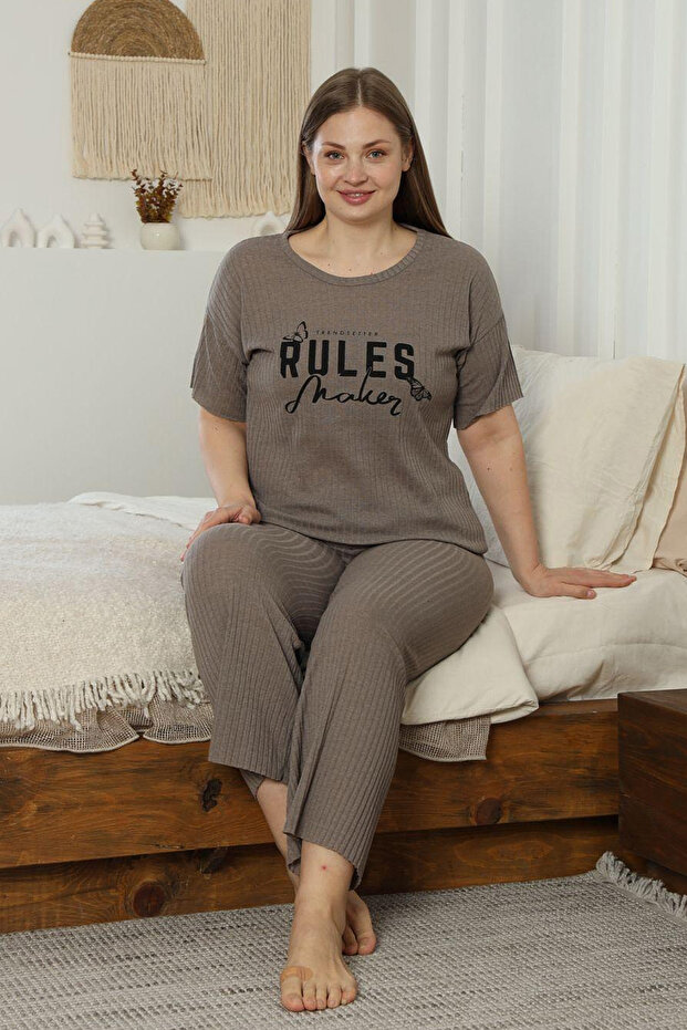 طقم بيجامة مقاس كبير - 4