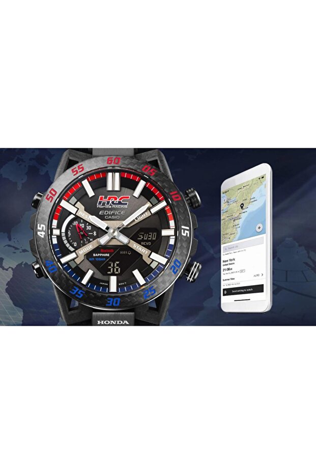 Edifice Serisi ECB-2000HR-1ADR Honda Racing Özel Üretim Güneş Enerjili Bluetooth Bağlantılı Ye - 3