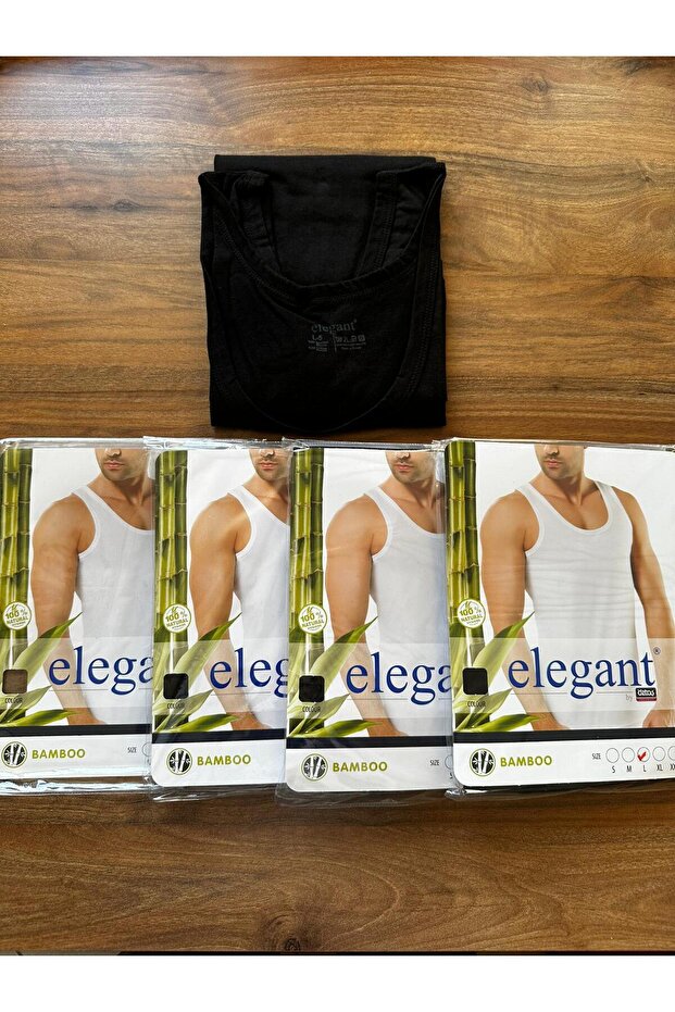 100% Natural Hygienic Antibacterial 50% Cotton 50% Bamboo Summer Healthy Men's Undershirts 4 Pack