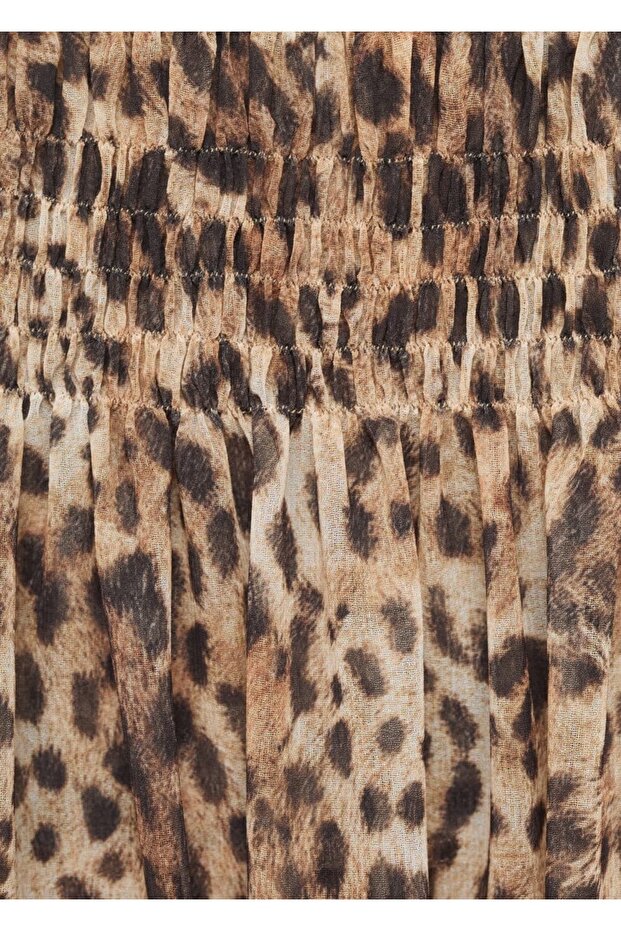 Leopar Desenli Maksi Etek - 6