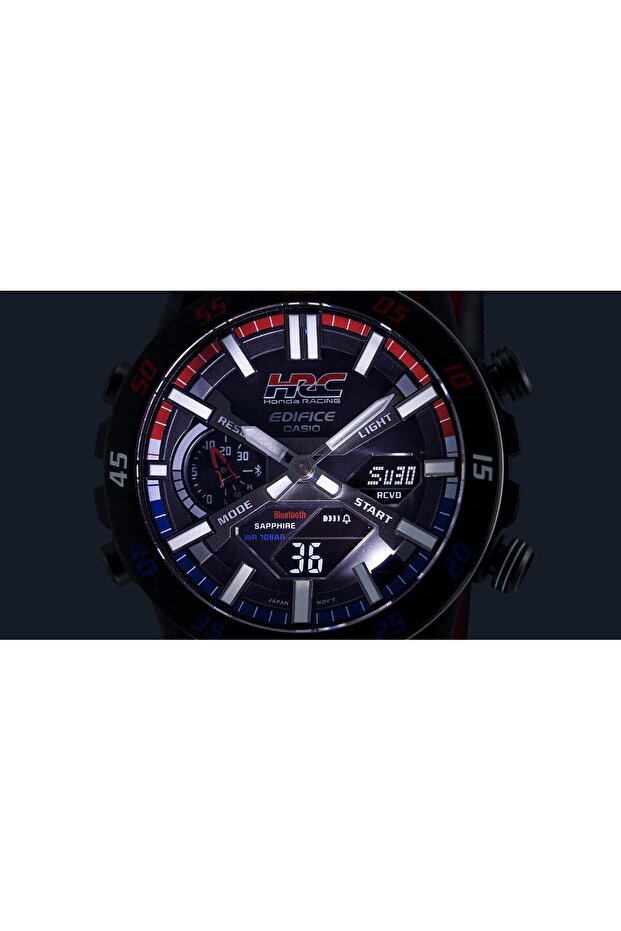Edifice Serisi ECB-2000HR-1ADR Honda Racing Özel Üretim Güneş Enerjili Bluetooth Bağlantılı Ye - 4