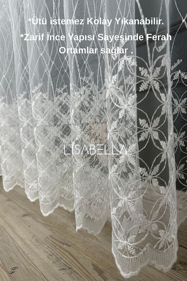 Kristal ışıltı tül (1x2.5 Pile Dikişli) ütü istemez. - 7