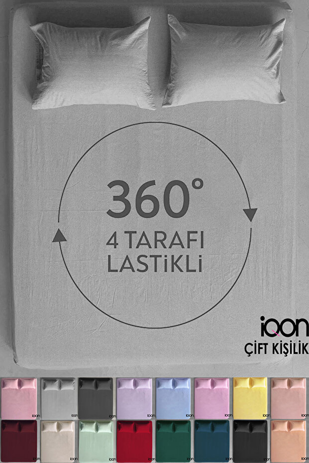 طقم شرشف مطاطي منسوج من رانفورس مزدوج - 21 لون - 1