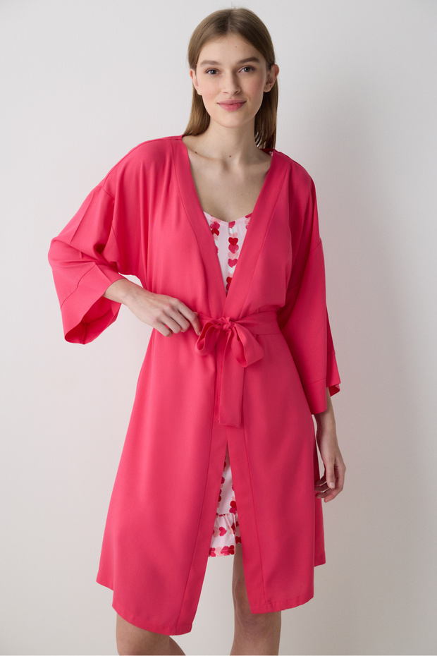 Carrie Solid Dressing Gown - Penti Loves Paris Collection