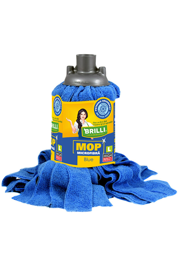 Mop Brilli din microfibră, albastru, L - 1
