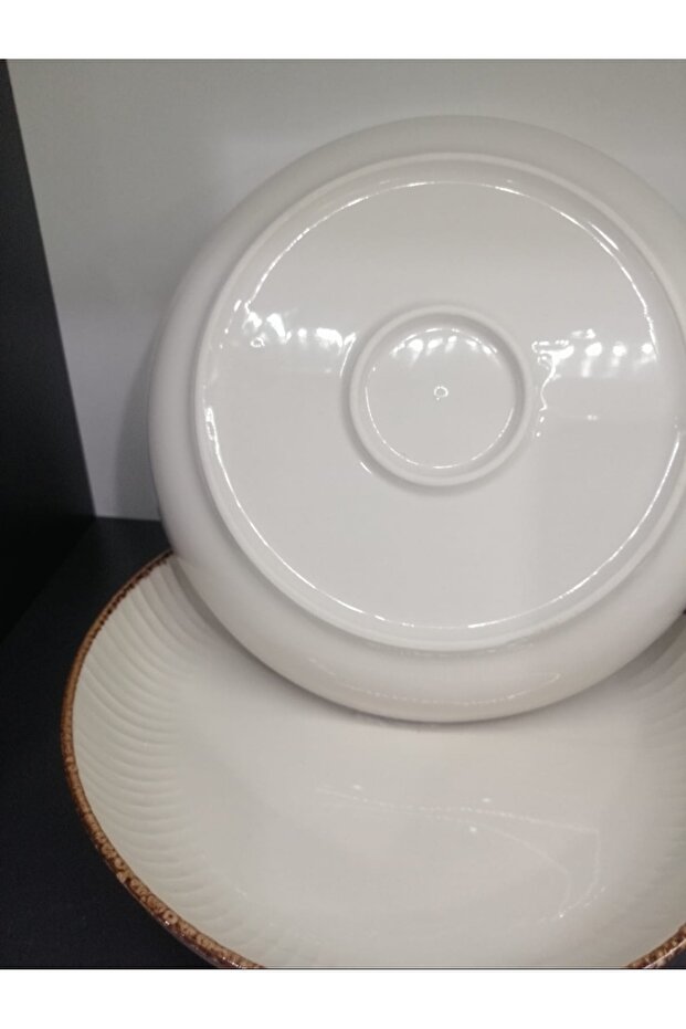 Mormavi Porselen Nergis 2 Adet 24 Cm Salata Sunum Çukur Tabak (NOKTA KUSURLU) - 4