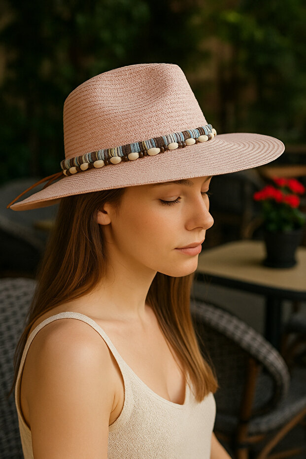 Straw Sea Shell Beach Hat - 1