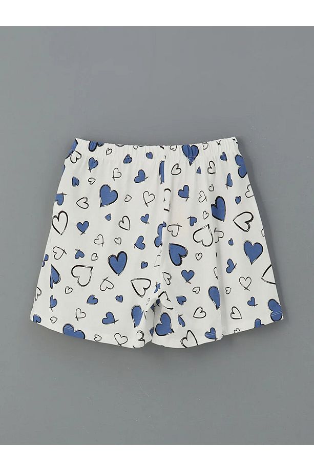 LCW DREAM Indigo Beli Lastikli Desenli Kadın Şort Pijama Altı - 2