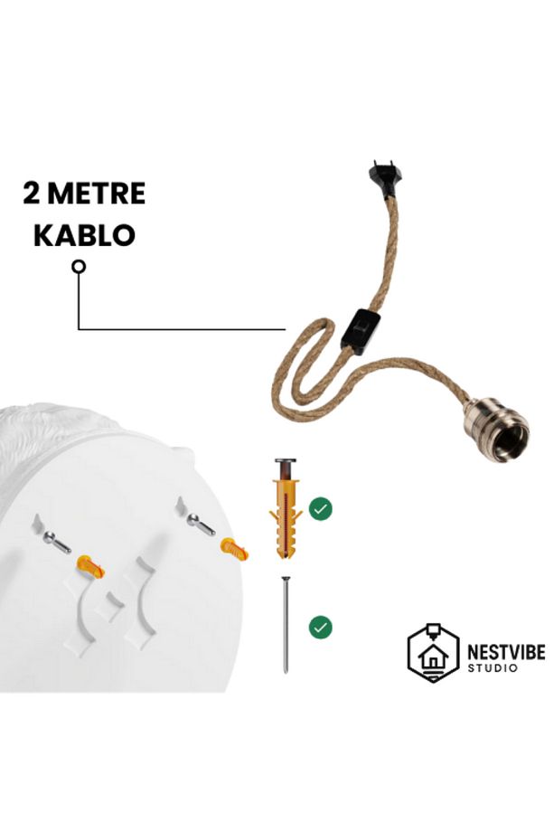 Zürafa Başlı Dekoratif Duvar Lambası Nestvibe Özel seri (RUSTİK AMPUL HEDİYELİ) - 2