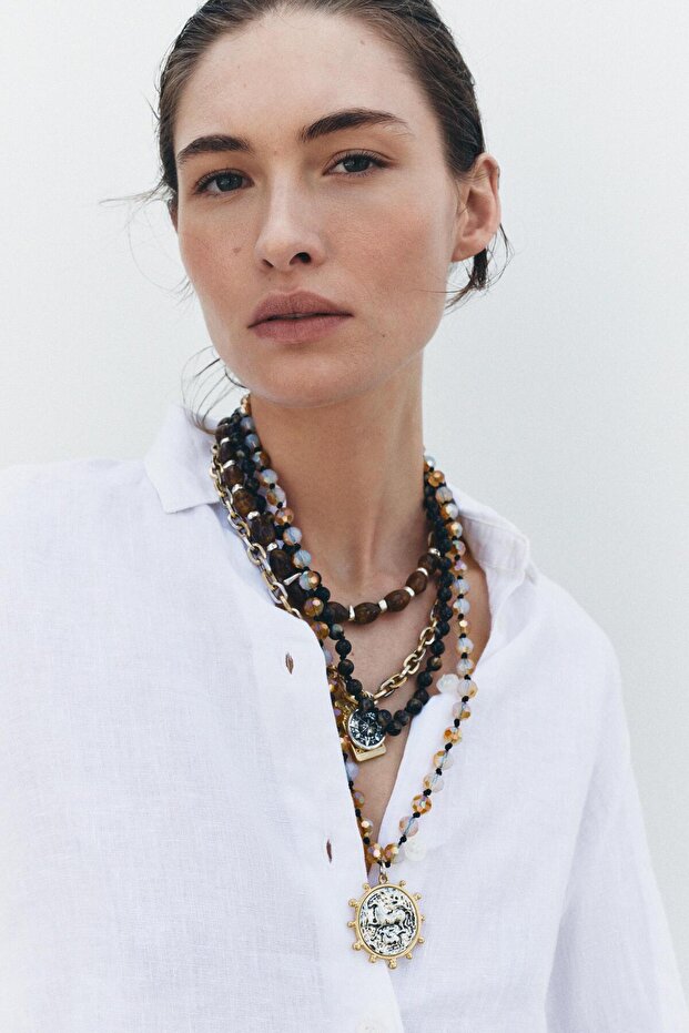 ZRA Model Charm Detaylı Yaz Kolleksiyonu Premium Çoklu Charm Kolye Set - 2