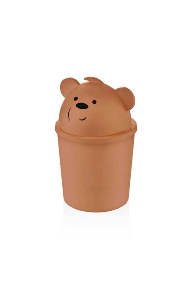 Mini Çöp Kovası 1 litre 3 lü Set Çocuk Odası Ofis İçin Ayıcık Panda Desenli Mini Çöp Kovası - 4