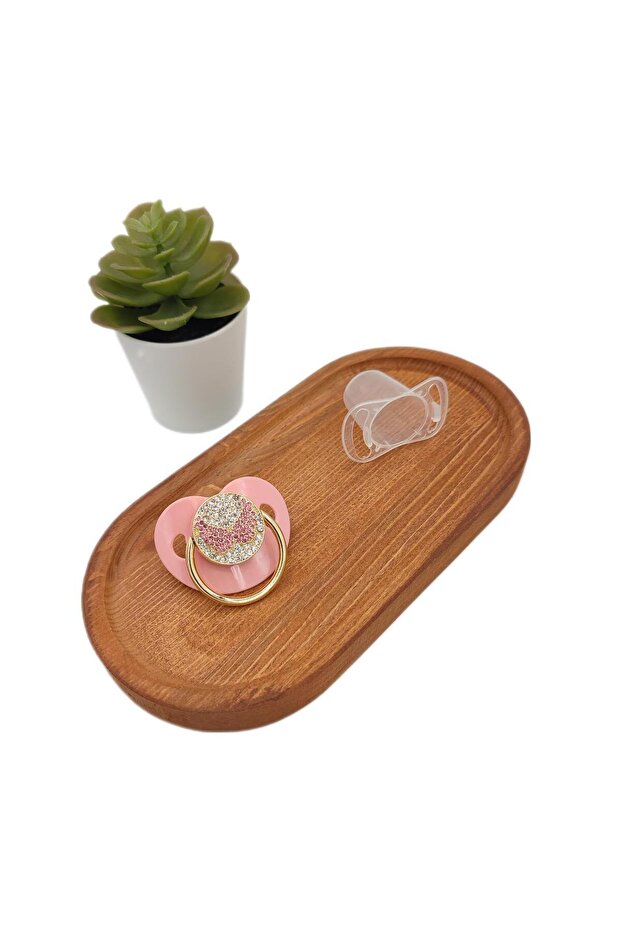 Coated Crystal Stone Silicone Palate Baby Pacifier (0-6 Months) - 0385