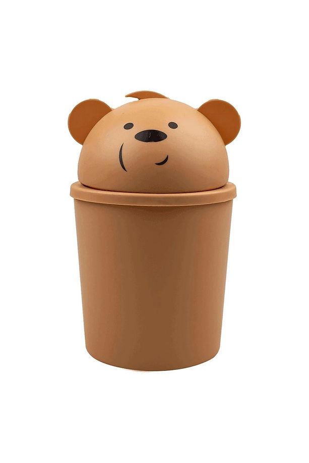 Mini Çöp Kovası 1 litre 3 lü Set Çocuk Odası Ofis İçin Ayıcık Panda Desenli Mini Çöp Kovası - 3