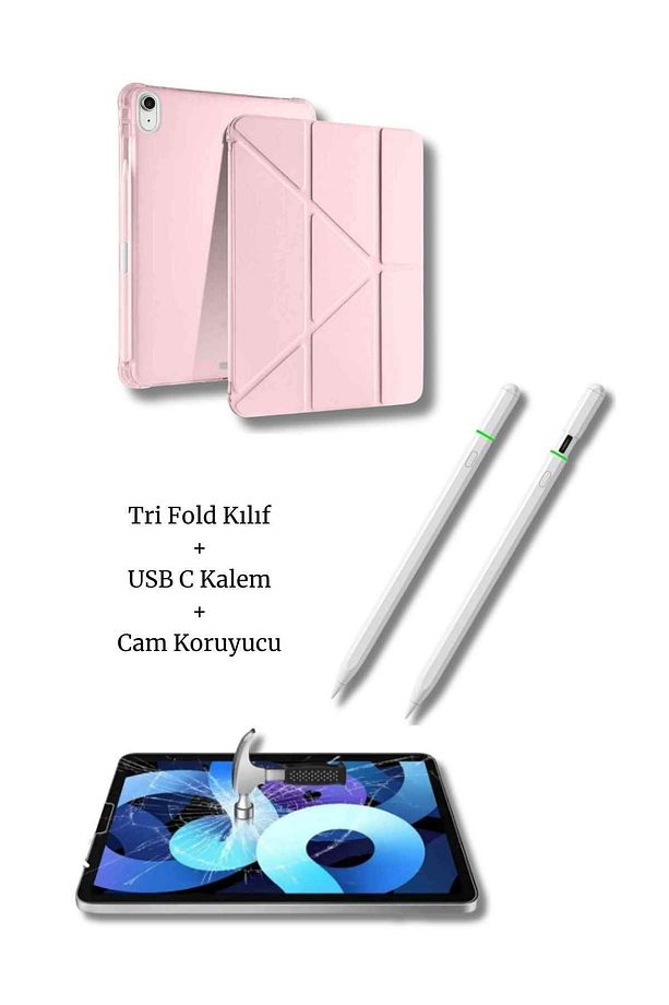 iPad A16 11. ve 10. Nesil ile Uyumlu A3355 A2757 Premium 3’lü Tablet Aksesuar Seti - 1