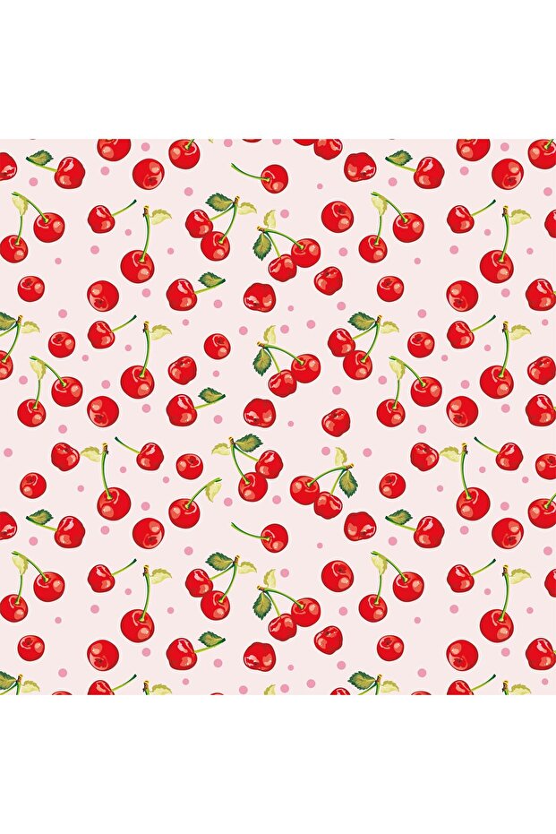 مفرش طاولة دائري ملون منقوش بفواكه الكرز - 3