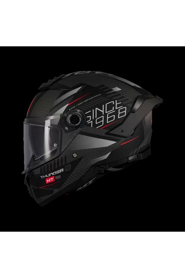 MT HELMETS THUNDER 4 SV LUMİNENCE D1 MAT GRİ/SİYAH - 4