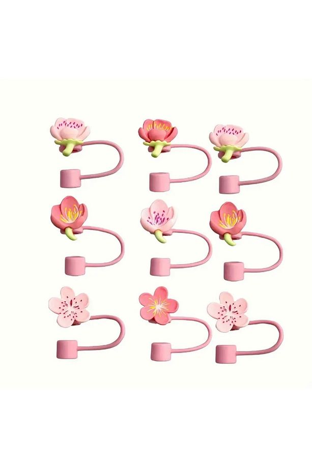 Sakura Pipet Tıpası, Çiçekli Sızdırmaz Pipet Kapağı, Termos Pipet Tıpası (1 Adet) - 2