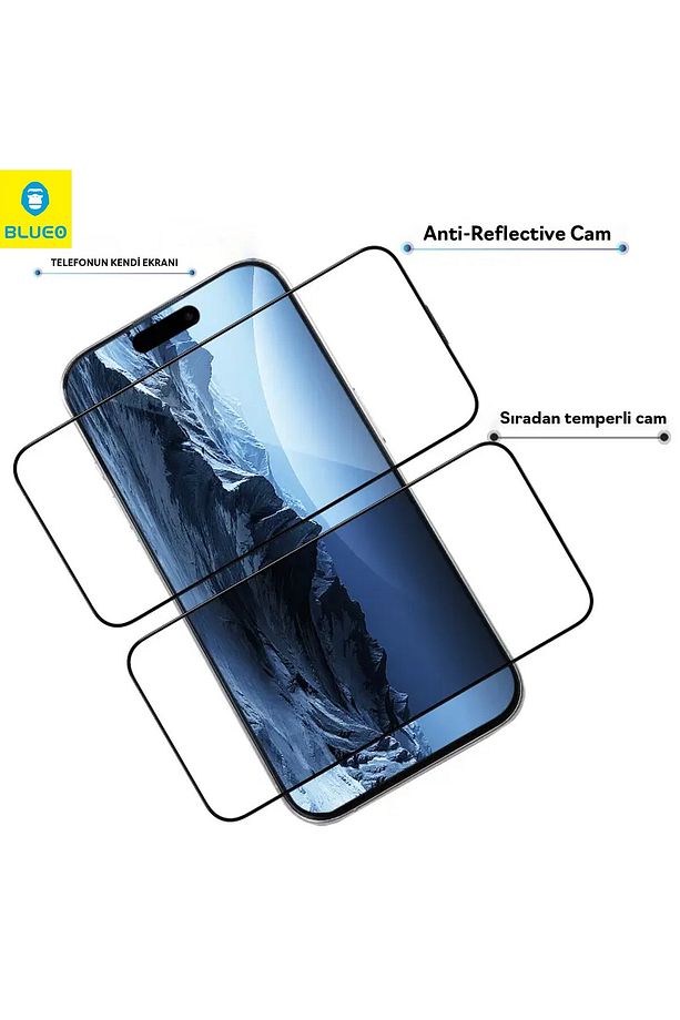 Anti-Reflective iPhone 15 Pro Max Uyumlu Uygulama Aparatlı Ekrandan Bile Daha Net Cam Ekran Koruyucu - 5
