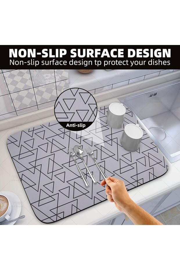 Extra Large Dish Drying Mat 16x24 Inch, Super Absorbent Kitchen Counter Mat