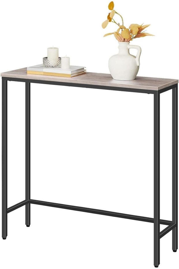 Narrow Console Table 75cm – Slim Entry/Side/Sofa Table, Gray