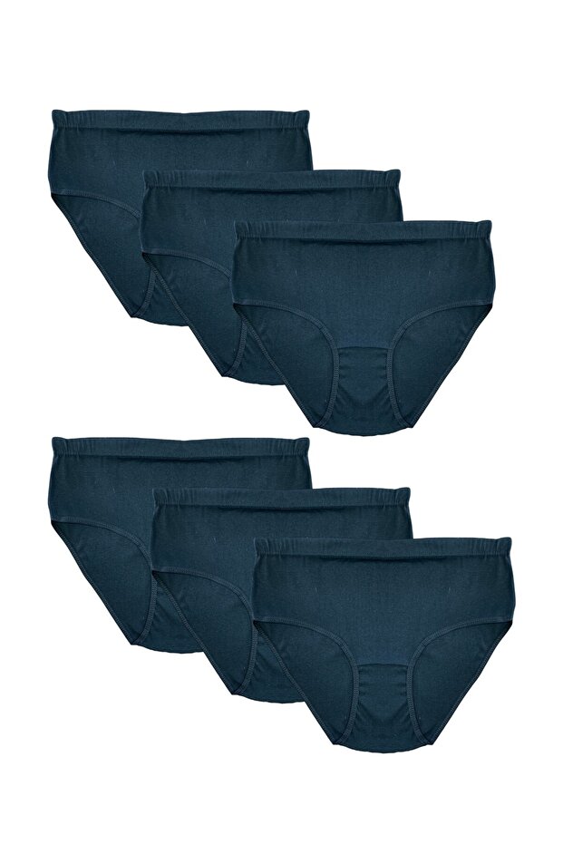 6 Pack Women's Cotton Flexible Comfortable Ribbed High Waist Panties