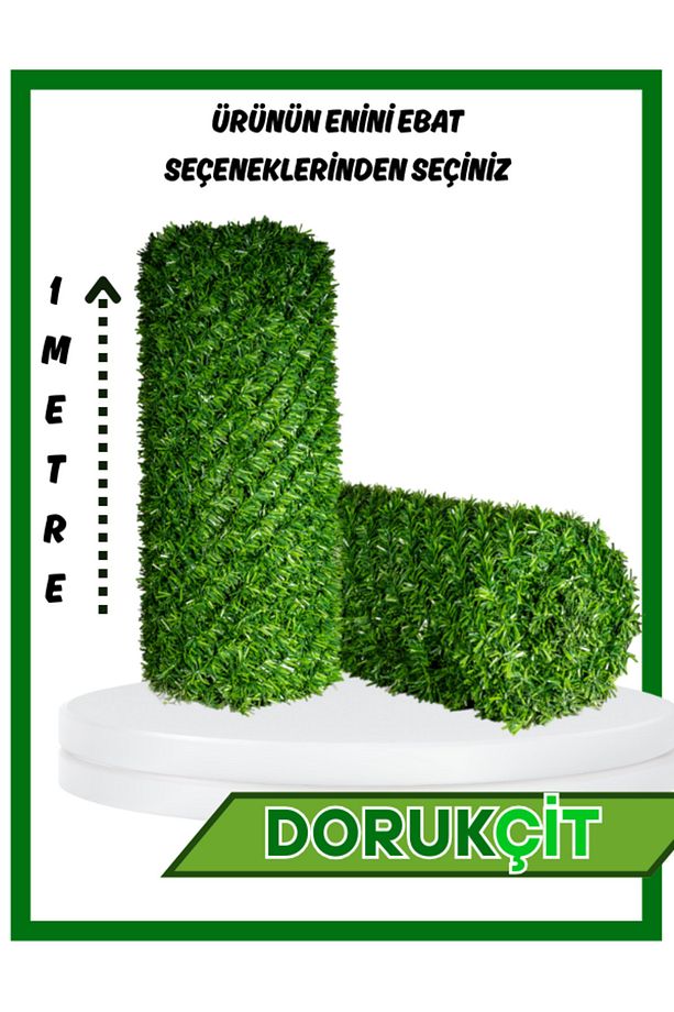 Dekoratif Çim Çit Rulo 1 Metre x 10 Metre – Yapay Çim Çit Panel Bahçe Balkon Çiti - 1