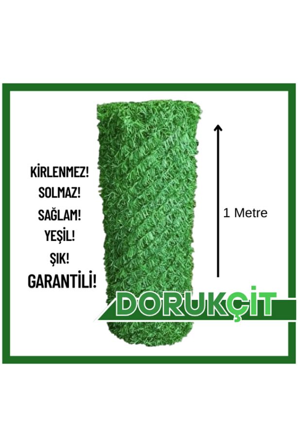 Dekoratif Çim Çit Rulo 1 Metre x 10 Metre – Yapay Çim Çit Panel Bahçe Balkon Çiti - 2