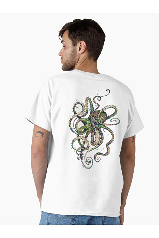 Unisex Artistic Octopus Printed Oversize T-Shirt – Soft Fabric Comfortable Casual Design