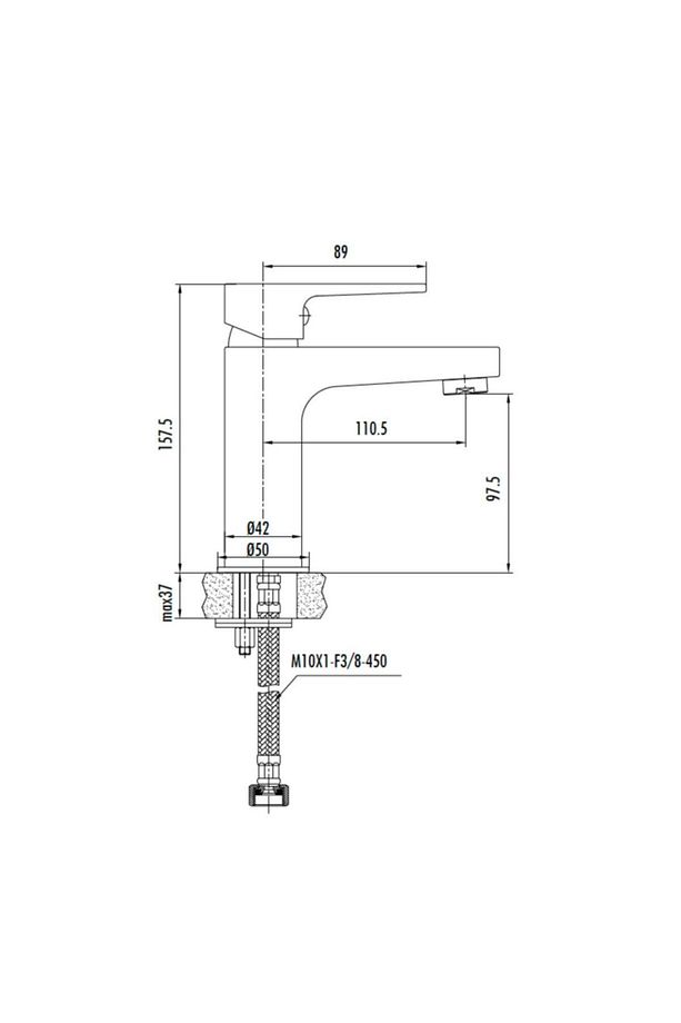 Sr1500s Sharp Lavabo Armatürü - Mat Siyah - 5