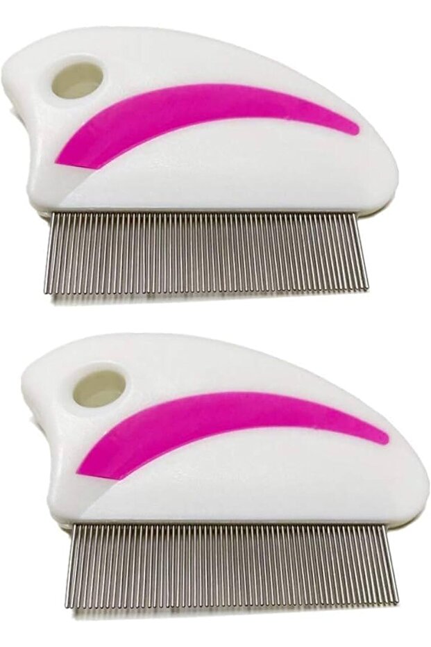 2 pics Fleas Pet Comb Pet Comb Flea Professional Stainless Steel Dense Round Teeth Anti-Scratch