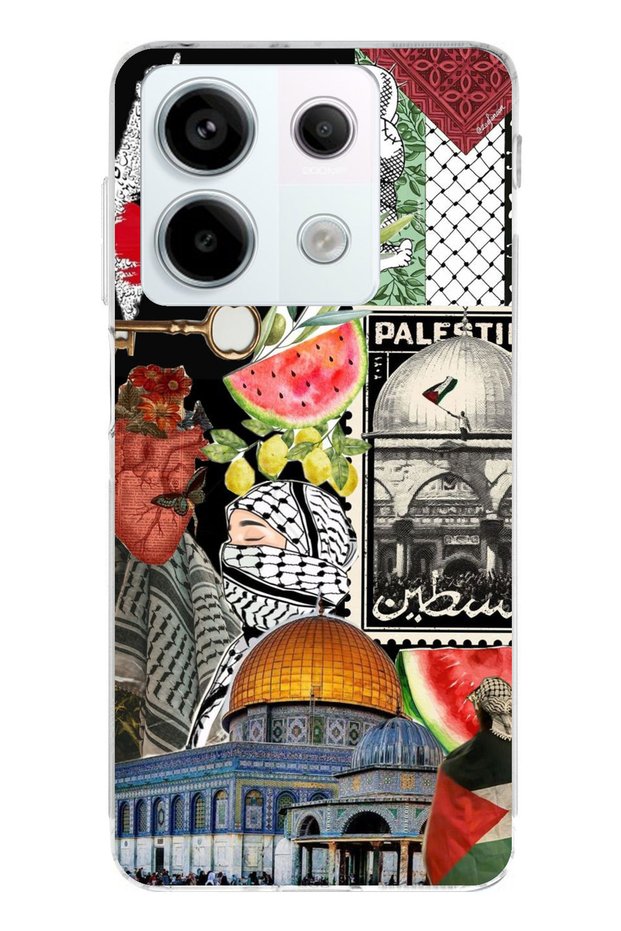 جراب Redmi Note 13 PRO 5G متوافق مع فلسطين الحرية من السيليكون الشفاف