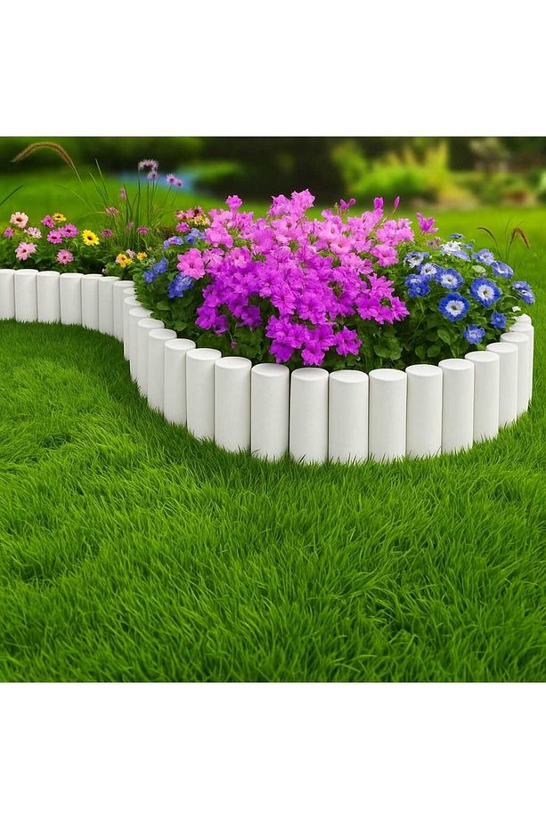 BahçeShop Star Garden Beyaz Çim Bordürü 2.3 Metre Çim Ayırıcı - 1