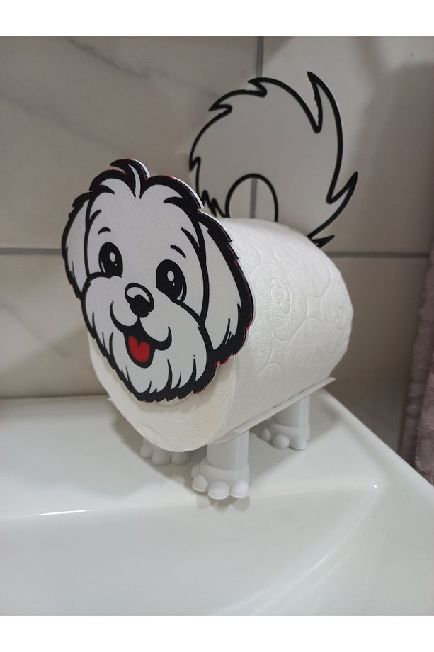 Köpek Figürlü Tuvalet Kağıdı Tutucu – Dekoratif Rulo Standı,çocuklar için,patili dost - 3