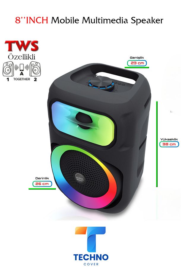 Bluetooth Özellikli Ses Boması 8 Inch Speaker (KLN-130) - 1