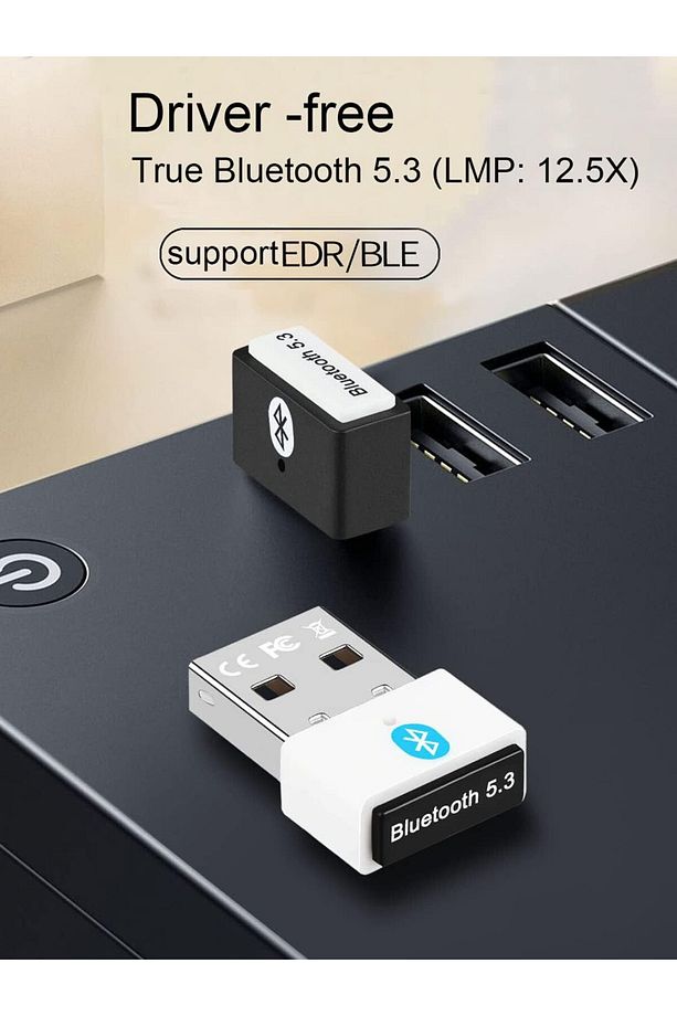 Bluetooth Adaptör 5.3 USB Bluetooth Dongle Kablosuz Masaüstü Laptop PC Tak/Çalıştır Window - 6