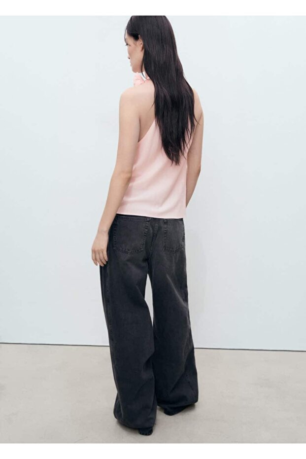 Çiçek detaylı drape bluz - 4