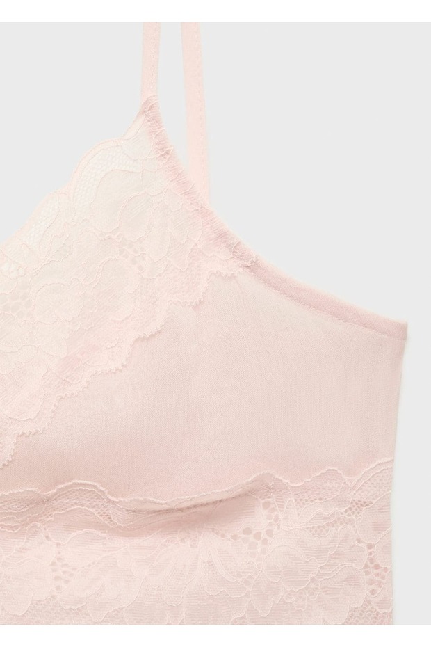 Dantel crop bluz - 5