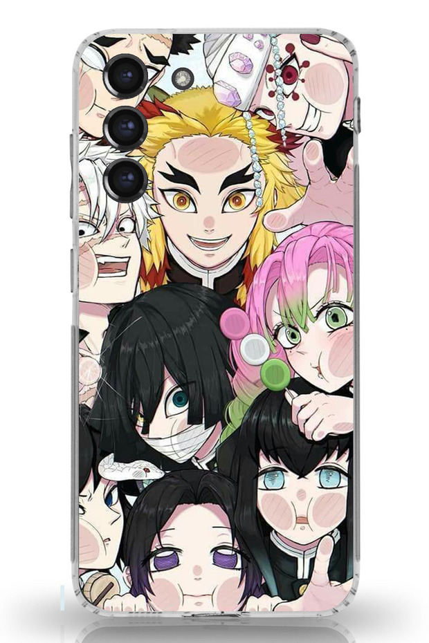 Samsung Galaxy S21 Fe Compatible Demon Slayer Manga Transparent Silicone Case