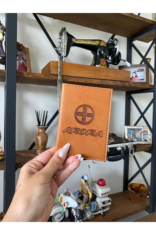 حافظة ترخيص السيارة من EFE LEATHER Arora مخيطة، حامل ترخيص السيارة، واقي ترخيص السيارة