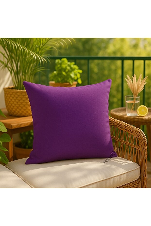 Suitable for Punch Duck Cloth Throw Pillow Cover Purple (40X40 cm)