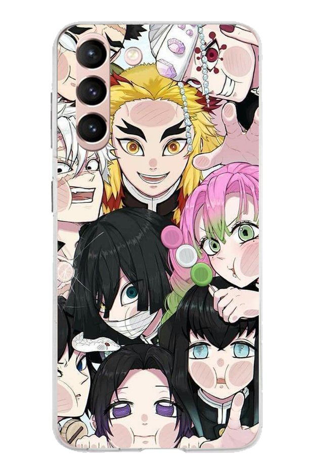Samsung Galaxy S21 Compatible Demon Slayer Manga Transparent Silicone Case