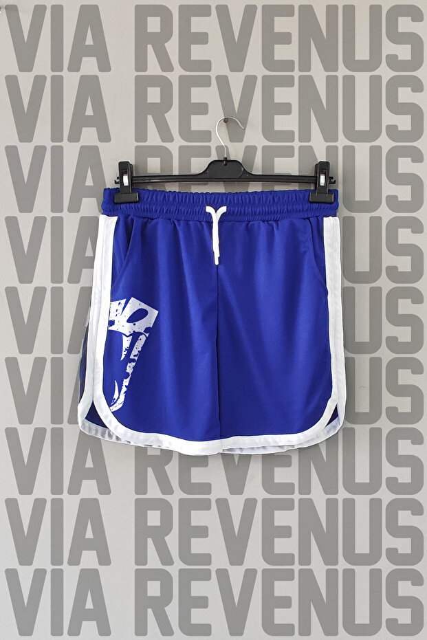 Snake Printed Piping Detailed Sports Training Shorts