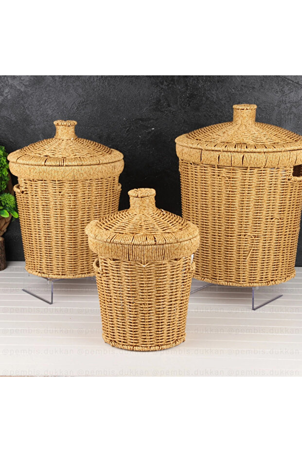 Rattan 3-Piece Potato Onion Garlic Basket
