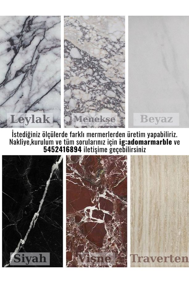 Defne Yuvarlak Traverten Yemek Masası - Traverten Kum Saati Ayak - 3