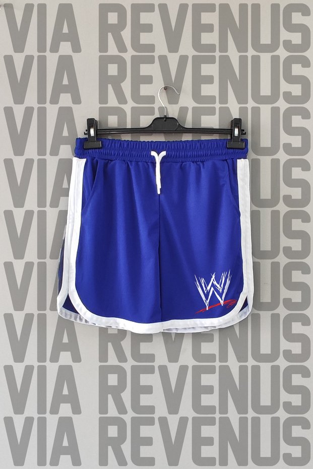 Wwe / American Wrestling Printed Sports Training Shorts with Piping Detail